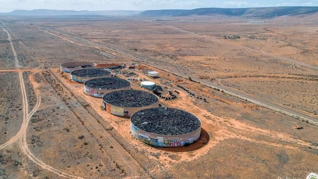 Aerial shot of the containers before the fire started. Picture: Darknstormy Images