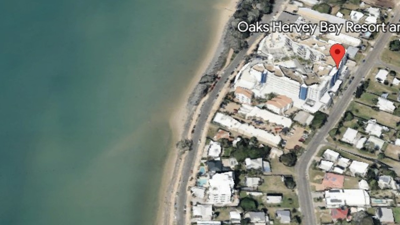 An aerial of the Esplanade which shows Oaks Resort Hervey Bay. IMAGE: Google Maps