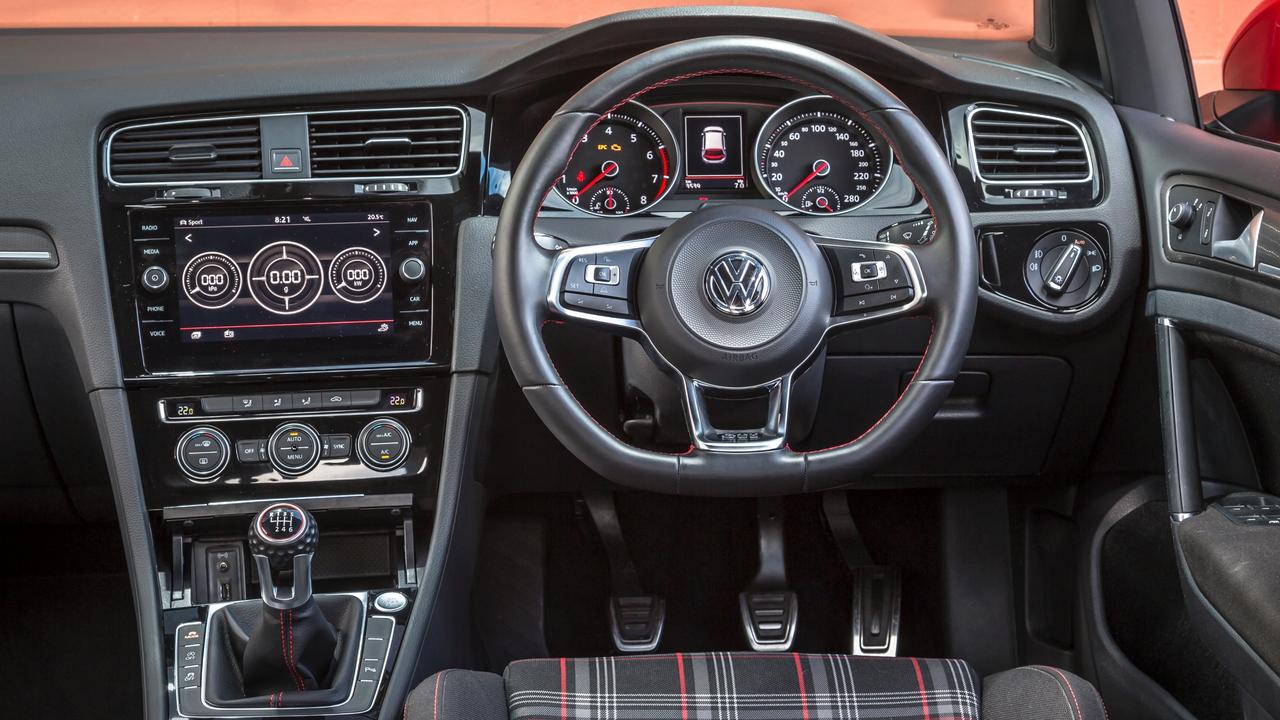 The interior of the VW Golf GTI could be mistaken for a luxury car in this company. Picture: Thomas Wielecki.