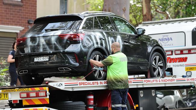 A car damaged by anti-Israel graffiti in Woollahra. Picture: Tim Hunter