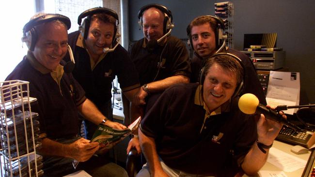 Peter Frilingos (L) with Steve Roach, Bob Fulton, Greg Alexander &amp; Ray Hadley on 2UE. Photo: Brett Costello.