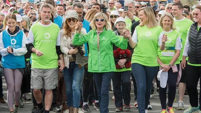 Olivia Newton-John at last year’s Wellness Walk Picture: Jason Edwards