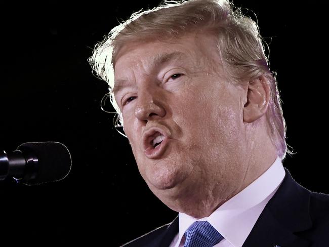 US President Donald Trump addresses the Nevada Republican Party Convention at the Suncoast Hotel & Casino in Las Vegas, Nevada, on June 23, 2018. / AFP PHOTO / Olivier Douliery