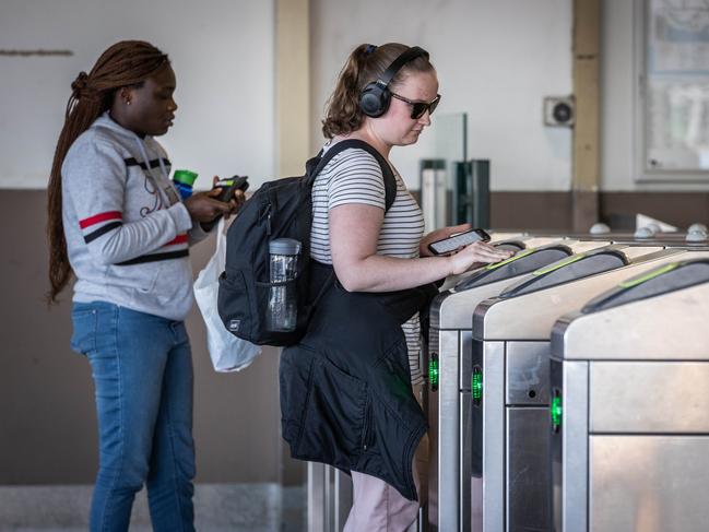 Almost $113m of train, tram and bus commuters’ money was sitting in state coffers at the end of March, earning interest for the government. Picture: Jake Nowakowski