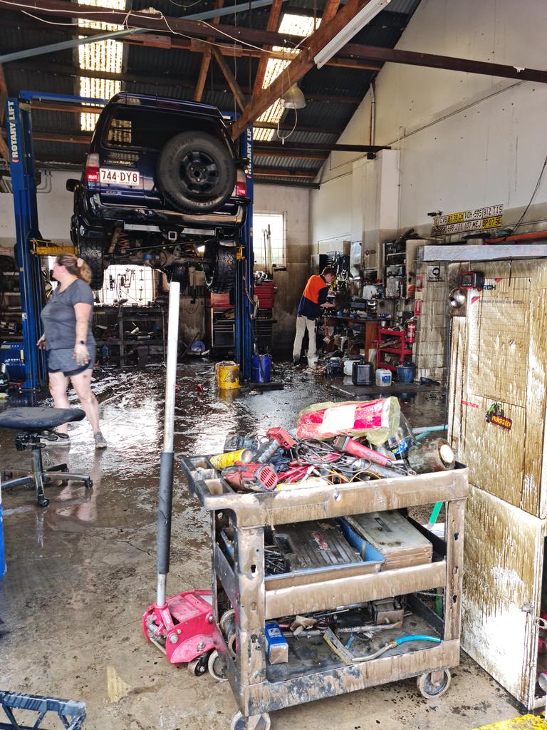 Inside Luke's shop during clean-up. Picture: Supplied