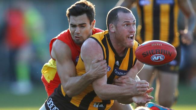 Jarryd Roughead and his Hawthorn teammates have an outstanding record in Tasmania. Picture: Getty Images