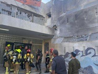 The scene of the blast at a school in Eilat, in southern Israel. Picture: Twitter/@manniefabian