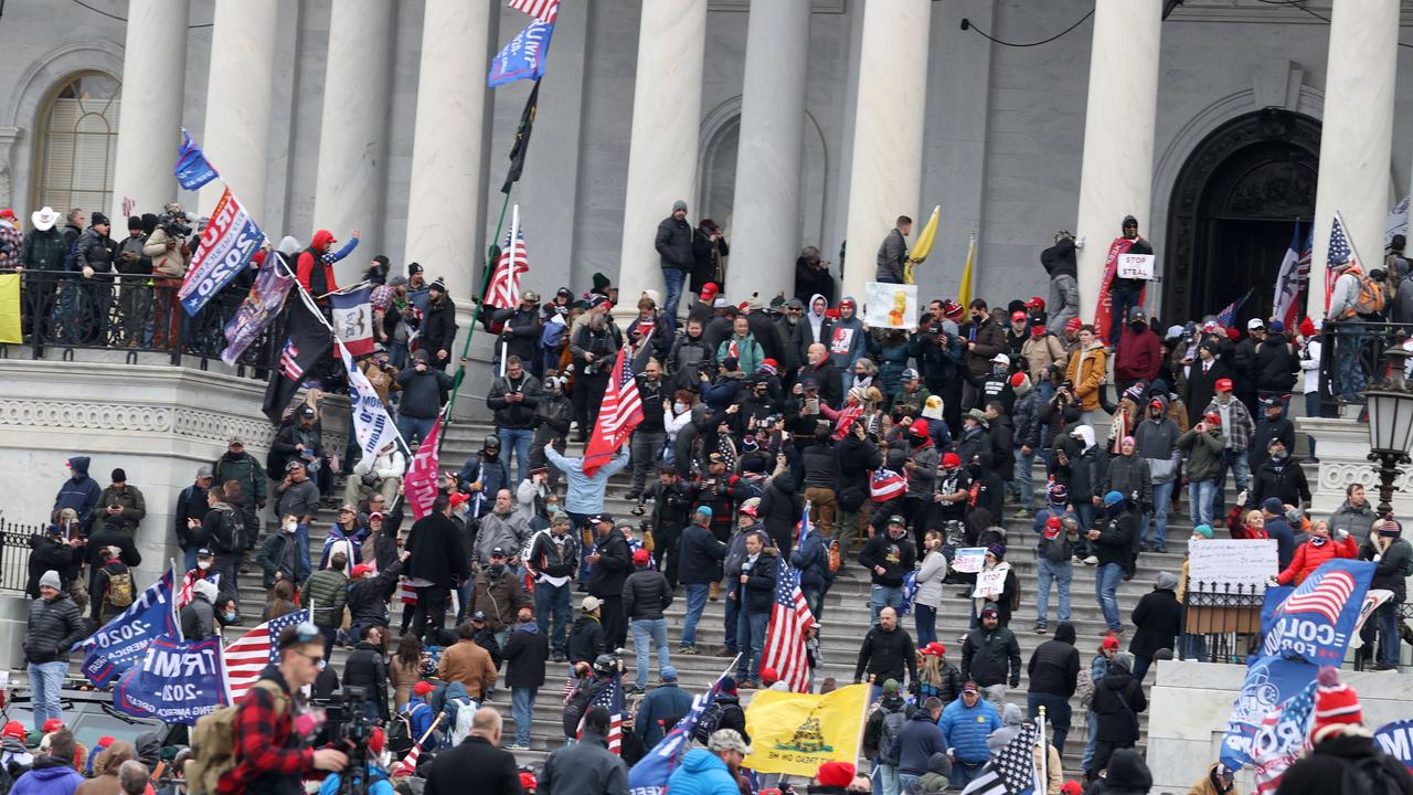 Trump protesters took over the building, forcing their way in as it descended into violence and anarchy. Picture: Tasos Katopodis/Getty Images/AFP.