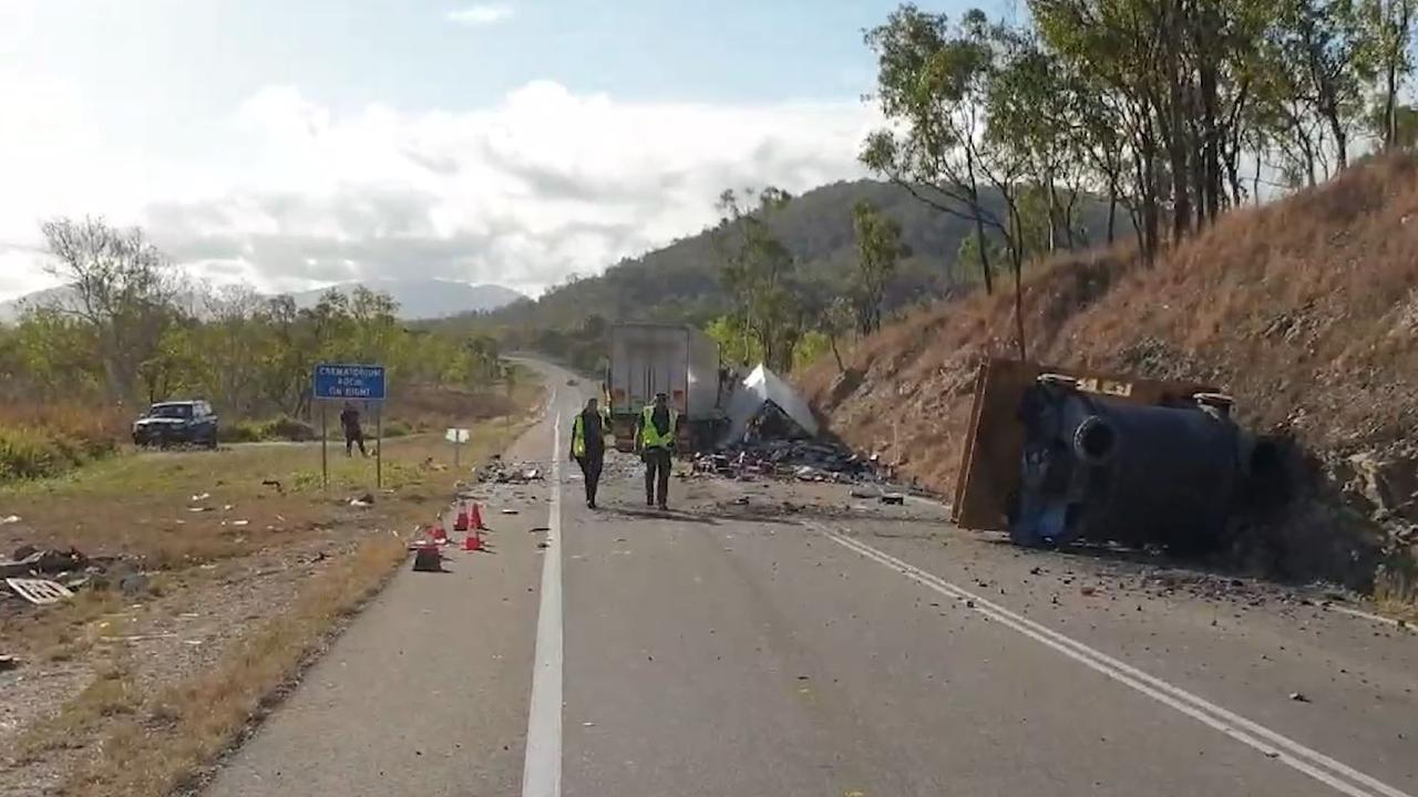 Fatal truck crash on the Bruce Highway at Stuart, November 24, 2020.