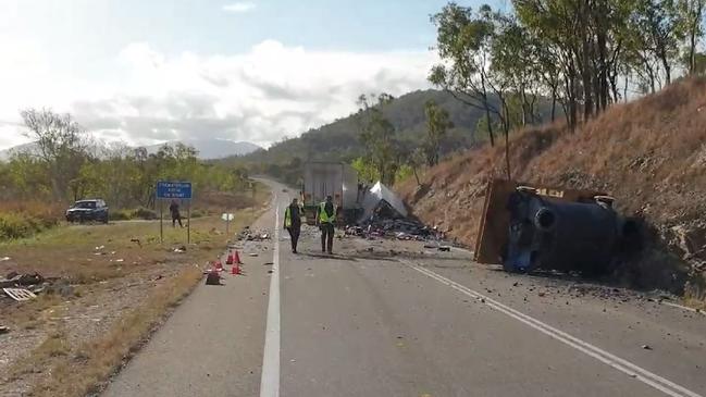 Fatal truck crash on the Bruce Highway at Stuart, November 24, 2020.