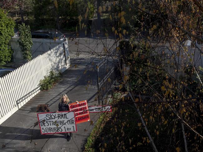 Lobbyist Marnie Rowe outside her Kooyong property. Picture: Andy Brownbill