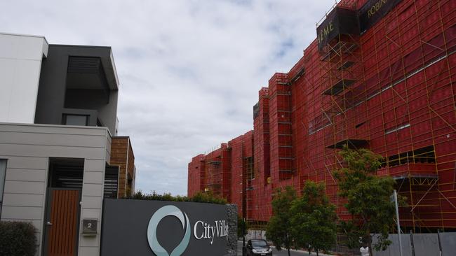 Boheme Apartments at Robina were left unfinished after the Cullen Group collapse. Photo: Steve Holland