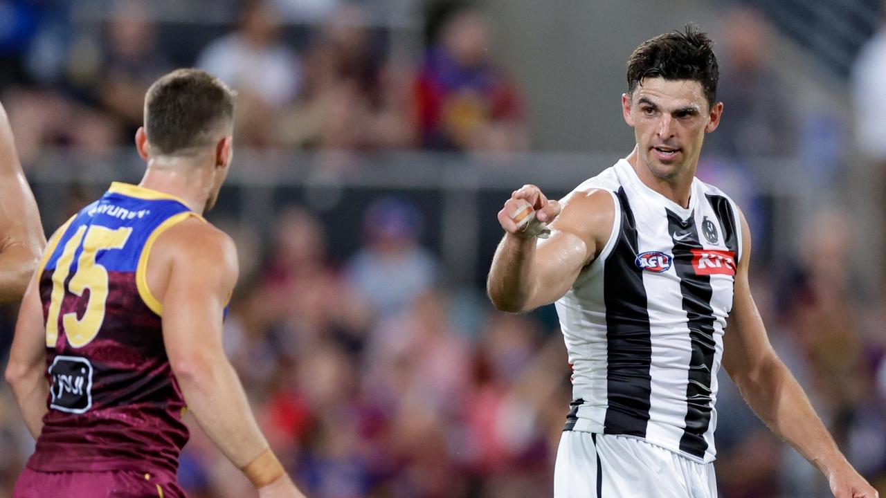 Scott Pendlebury has put the Lions on notice with a scintillating last six games of football. Picture: Russell Freeman/AFL Photos via Getty Images