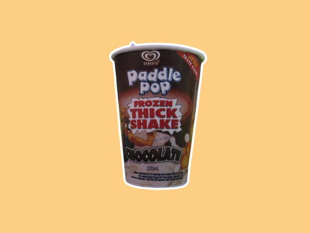 Paddle Pop Frozen Thick Shake – A thick shake spin on the classic Paddle Pop, but it didn’t last long before being shelved. Released in the early 2000s, it didn’t have the staying power of its iconic predecessor. Picture: Reddit