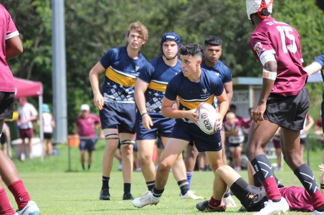 Ballymore Cup rugby action at the Albany Creek Brumbies Junior Rugby Union Club on Friday, April 12, 2024.