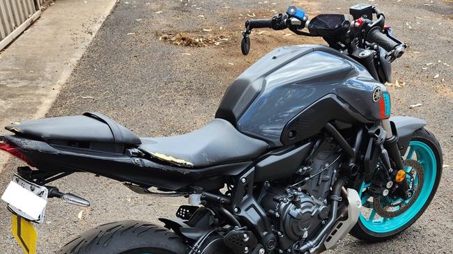 Learner motorcyclist Jarrad Phillip Tirabassi’s own helmet camera has incriminated him after he crashed while hooning at speeds over 120km/h and popping wheelies. Picture: Supplied