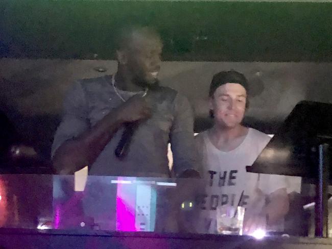 Bolt was seen behind the DJ desk at Sin City nightclub at Surfers Paradise. Picture: Supplied