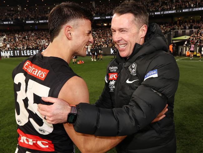 Craig McRae went back to the future by sending Nick Daicos into defence. Picture: Michael Klein.