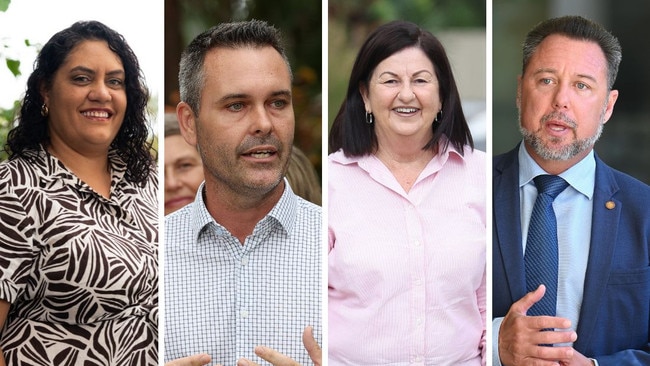 Queensland Election candidates Natasha Lane, Adam Baillie, Anne Baker and Nick Dametto.