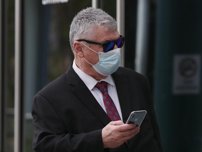 Former NSW Labor Minister John Della Bosca arriving at Gosford Local Court, charged with mid-range drink-driving. Picture: Sue Graham