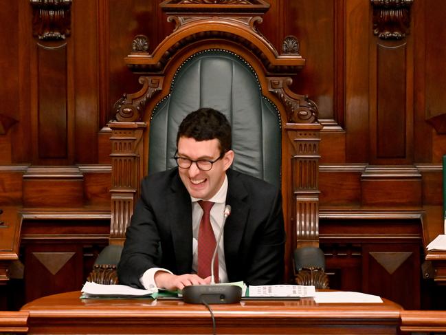 ADELAIDE, AUSTRALIA - NewsWire Photos OCTOBER 13, 2021: Newly elected speaker Dan Cregan during Question Time at Parliament House today. Picture: NCA NewsWire / Naomi Jellicoe