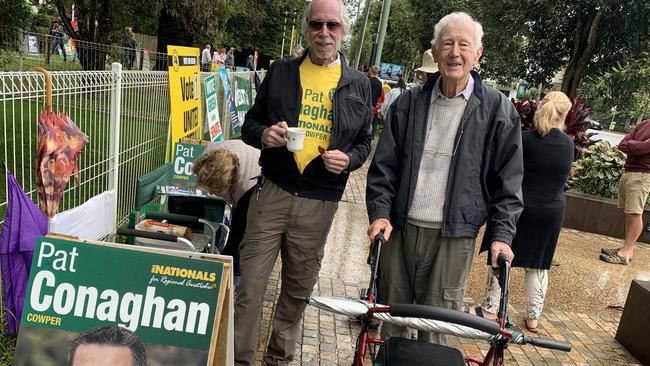 Hank Piper at left in support of Pat Conaghan. Picture: Janine Watson