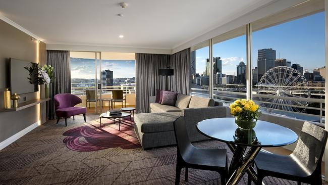 A king suite in the refurbished Rydges South Bank, Brisbane.