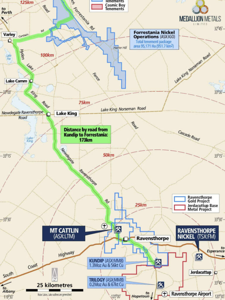 Ravensthorpe and the Forrestania Nickel Operation. Pic: Medallion Metals
