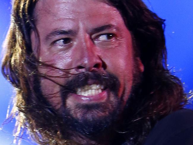 Dave Grohl. Foo Fighters perform live at ANZ Stadium, Homebush Sydney. Picture: Bradley Hunter