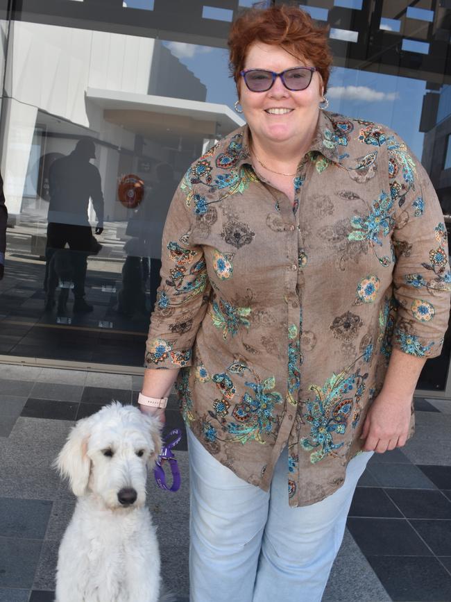 Ipswich 2023 Dog Day at Nicholas Street Precinct pictured is Leeanne Harlow with dog Kimba