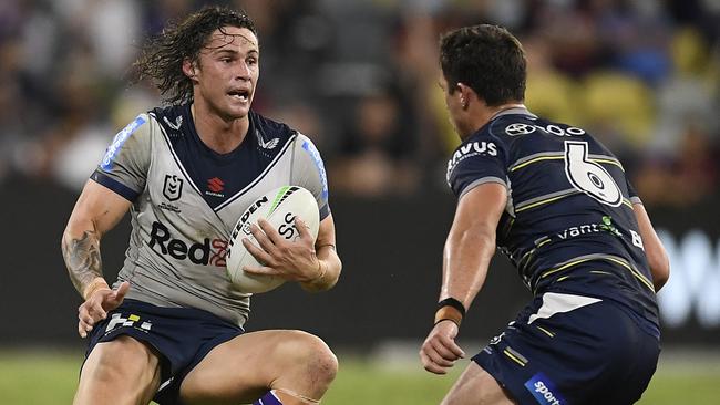 Nicho Hynes will join Storm teammate at the Sharks next season in a major coup for Cronulla. Picture: Ian Hitchcock/Getty Images