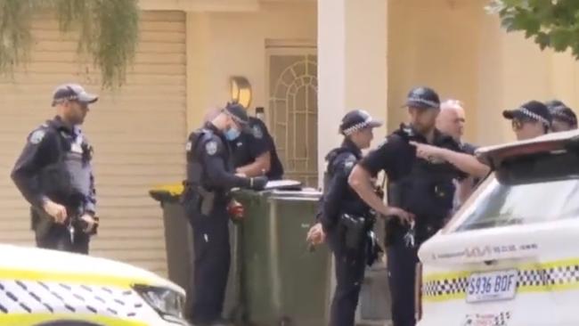 Police were called to the Glenelg North home twice, both times for deceased men. Picture: 7News