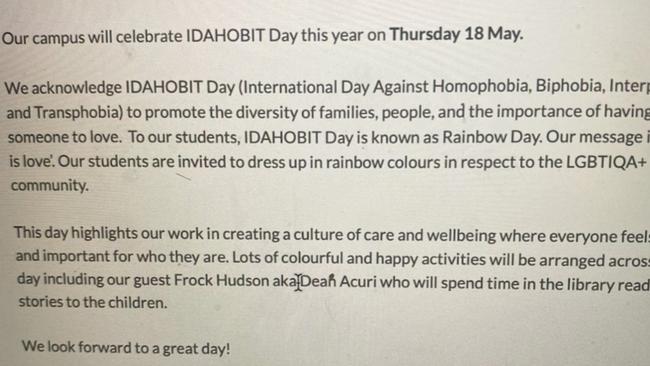 Woodleigh School is planning to celebrate IDAHOBIT Day.