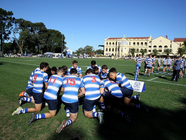 The injury happened during a match played at Nudgee College on Saturday. Pictured is a Nudgee team at the Boondall school’s grounds in July. Picture: AAP/David Clark