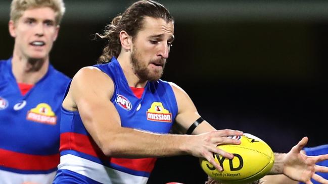 Marcus Bontempelli was at his brilliant best for the Bulldogs. Picture: AAP