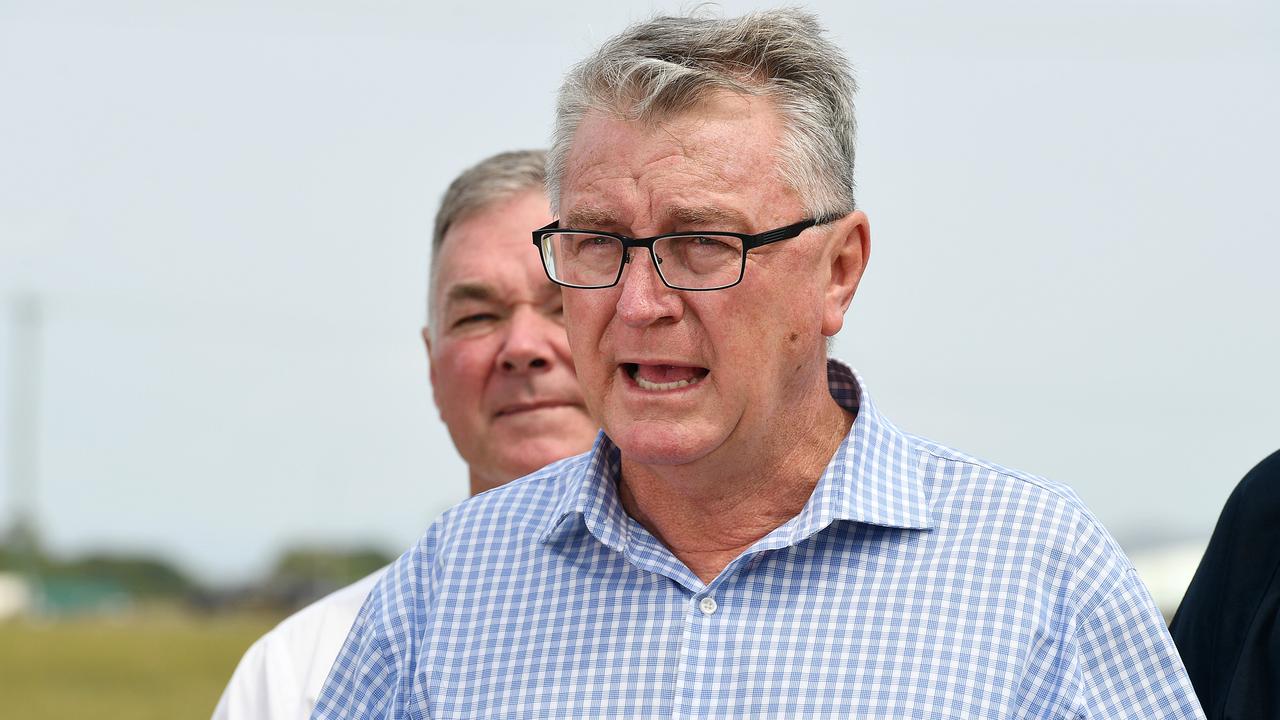 Member for Mudingburra, Les Walker, at the announcement of state and federal funding for Jet Zero's Sustainable Aviation Fuel project in Townsville. Picture: Shae Beplate.