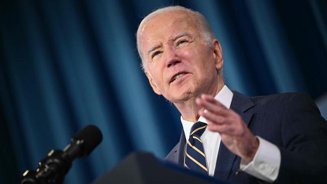 US President Joe Biden in Washington on Thursday. Picture: AFP.