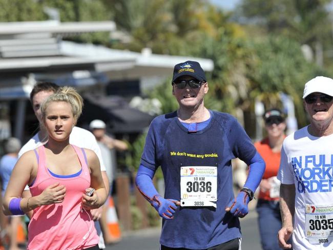 Matt completed his first run in his blue burns suit.