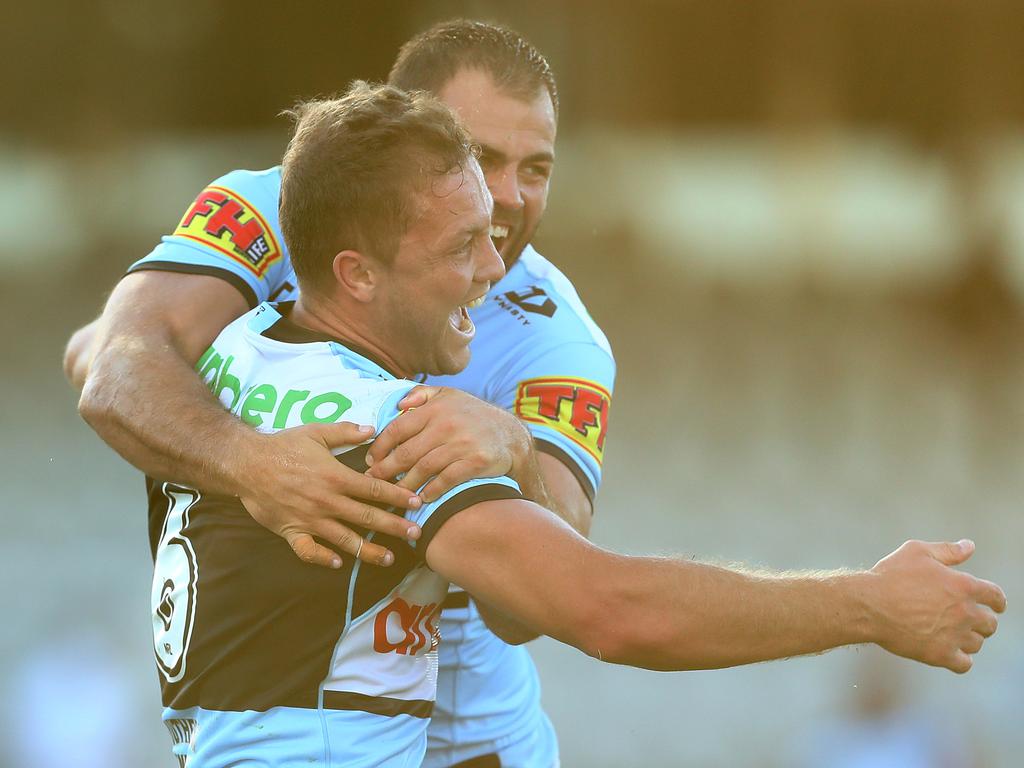 Matt Moylan is facing a fight to start in the halves for the Sharks in 2022. Picture: Mark Metcalfe/Getty Images