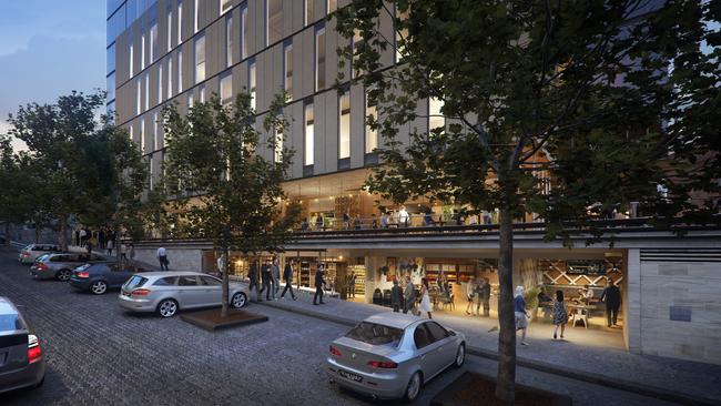 An artist's impression of the new Parliament Square development in Hobart viewed from Salamanca Place. Picture: SUPPLIED