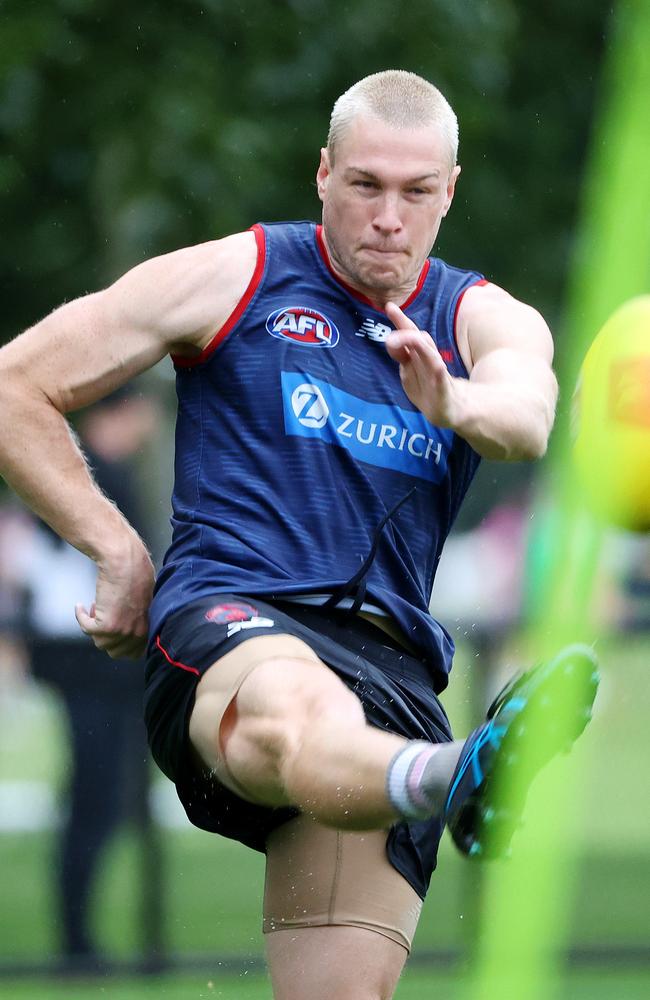 Tom McDonald has a kick. Picture: Mark Stewart