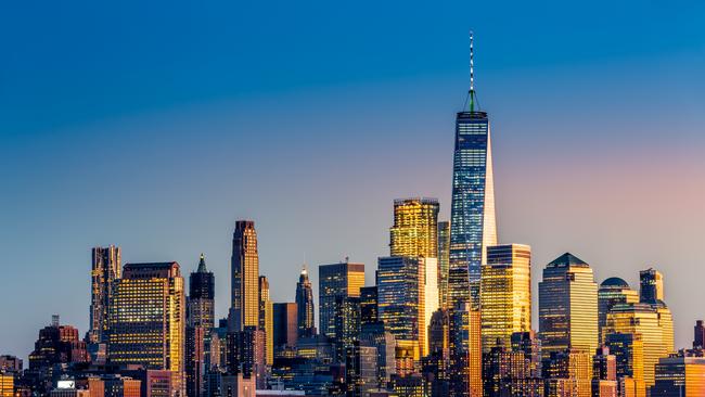 Lower Manhattan at sunset viewed from Hoboken, New Jersey. Picture: istock