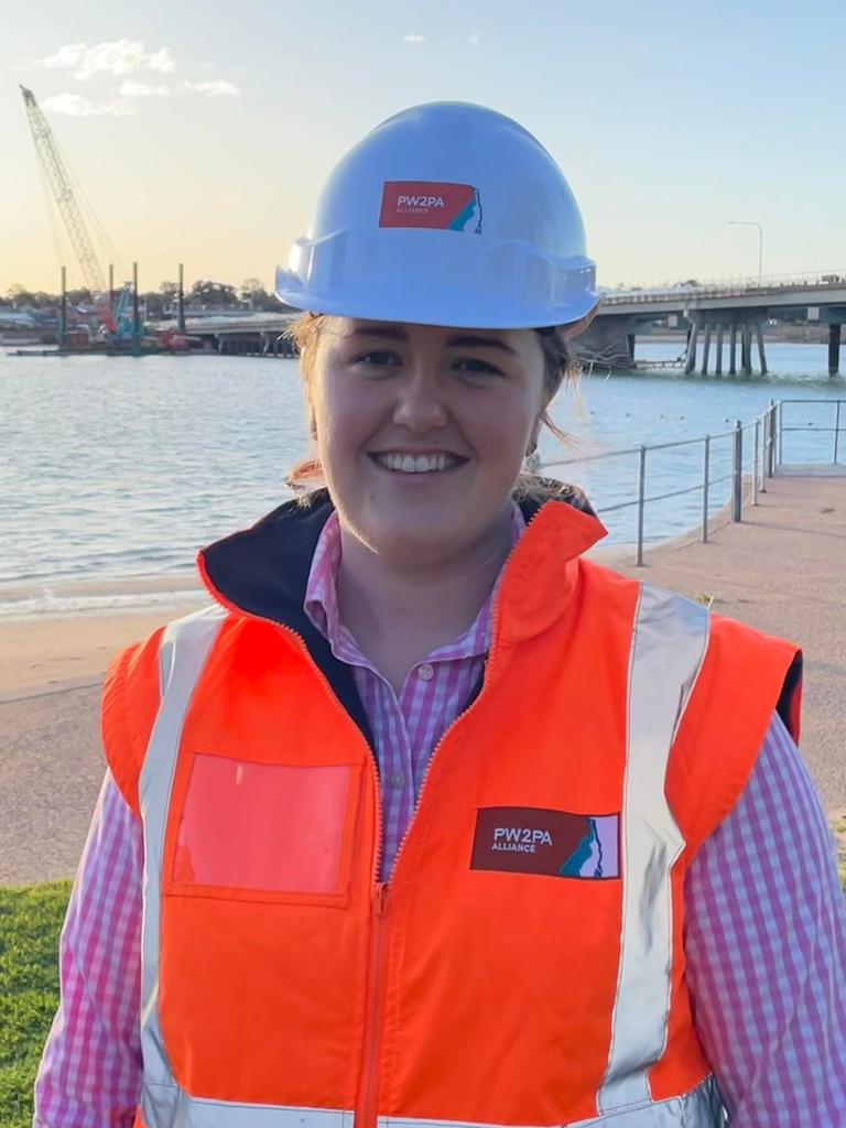 Prue Townsend-Webb at her current job in Port Augusta, South Australia.