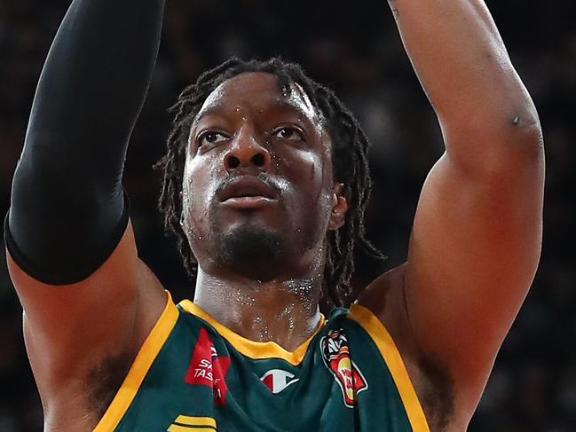 Tasmania’s import forward MiKyle McIntosh is under pressure to keep his job. Photo: Kelly Defina/Getty Images.