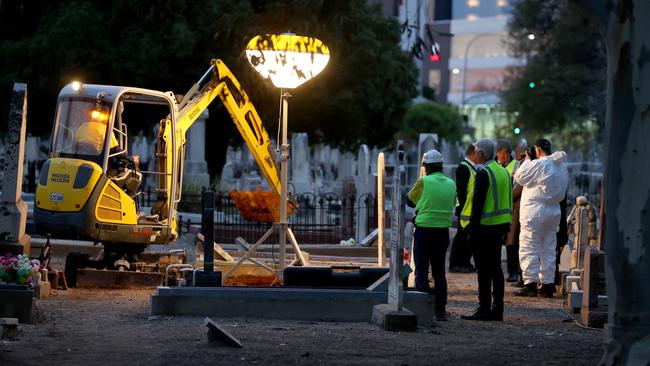 SA police dig for the Somerton Man, who was found dead in 1948 and has never been identified. Picture: NCA NewsWire / Kelly Barnes