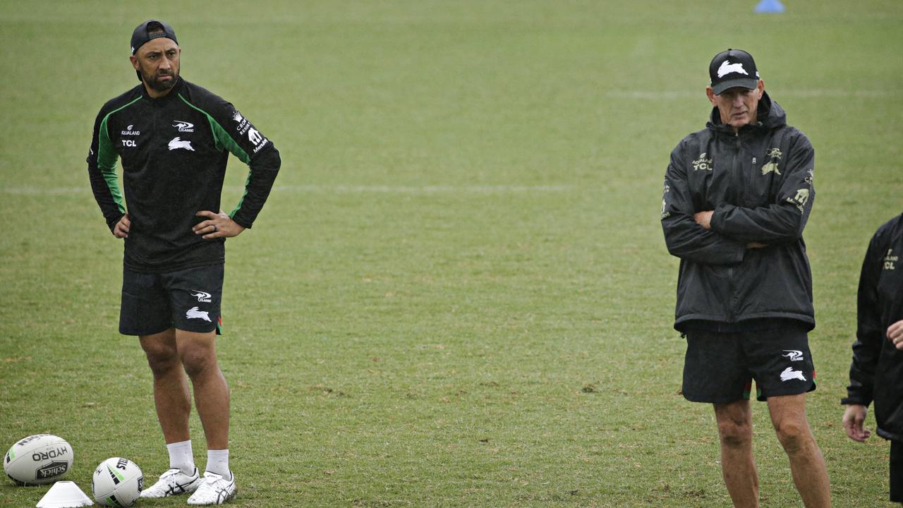 In the years before he retired Marshall worked under Wayne Bennett … and beside him all the way was a notebook. Picture: Adam Yip