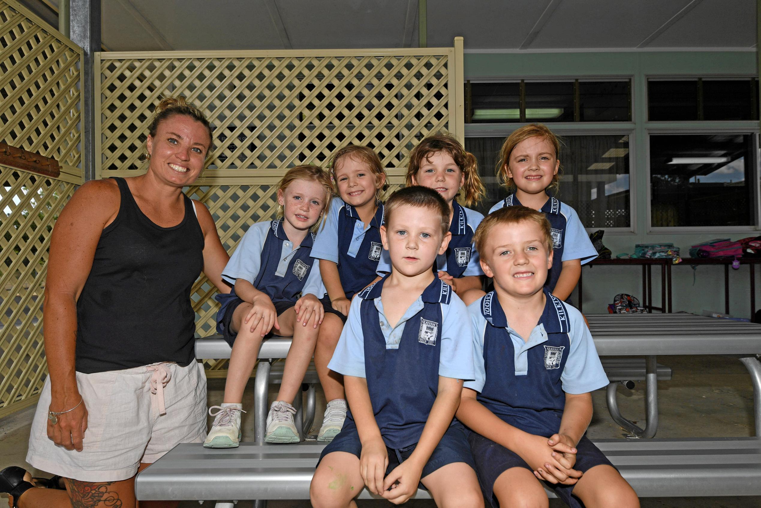 Kilkivan State School-Teacher  Mrs Rachel BainbridgeBack Row  Jarrah Wason, Olivia Simpkins, Lilian Pick, Keeva George.Front Row  Brock Burkhardt, Alfie Mayne. Picture: Troy Jegers