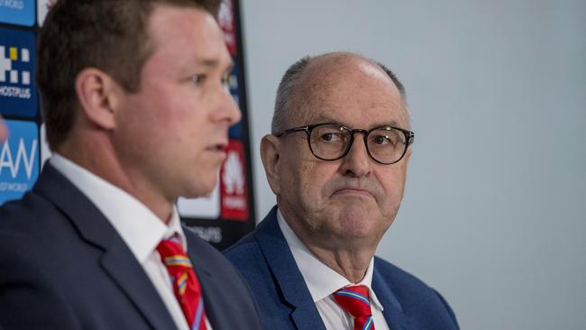 Tony Cochrane at the announcement of Stuart Dew as Suns coach. Picture: Jerad Williams