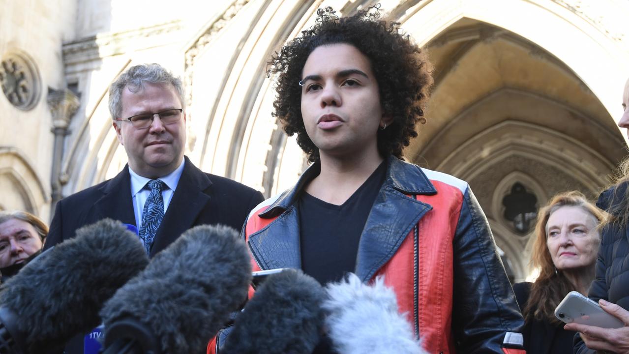 Keira Bell speaks to reporters outside the Royal Courts of Justice in London on December 1. Picture: Facundo Arrizabalaga/EPA