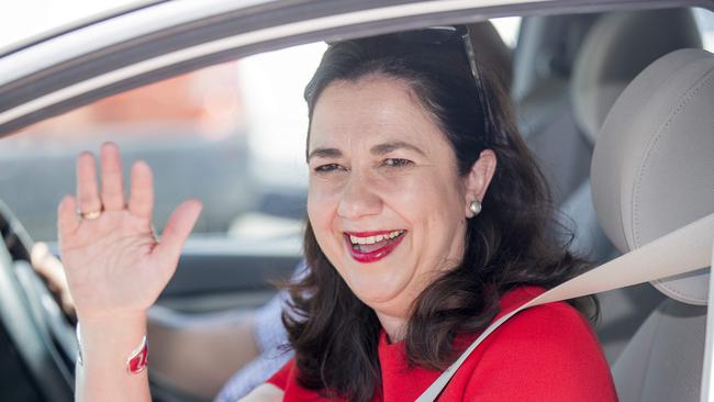 Queensland Election day. Queensland Premier Annastacia Palaszczuk at the Arundel State School voting booth. Picture: Jerad Williams